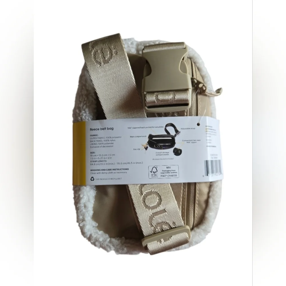 Lolë Cream Fleece Belt Crossbody Bag